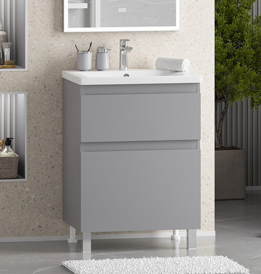 Тумба с умывальником Misty Лаки 60 / П-Лак-01060-5012Я+RCW-140360WH