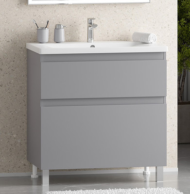 Тумба с умывальником Misty Лаки 80 / П-Лак-01080-5012Я+RCW-140380WH