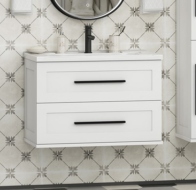 Тумба с умывальником Misty Модерн 80 / П-Мод09080-011Пр+Р-Евв14080-Д