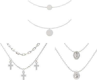 Комплект ювелирных украшений из серебра ZORKA Колье поверх рубашки - новый тренд c Met Gala