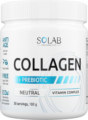 Коллаген SOLAB С пребиотиком (180г, нейтральный)