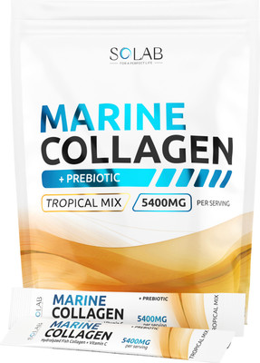 Коллаген SOLAB Морской с пребиотиком и витамином С (15шт, тропический микс)