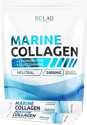 Коллаген SOLAB Морской с хондроитином, глюкозамином и витамином C (15шт, нейтральный)