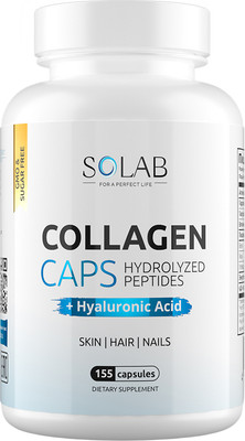 Коллаген SOLAB С гиалуроновой кислотой и витамином С (155 капсул)