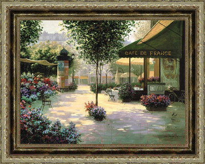 Картина Декарт Дворик весной 8Л0171 (в раме)