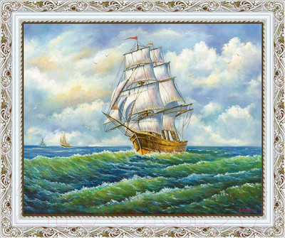Картина Декарт Корабль в море 8Л0715 (в раме)