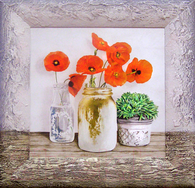 Картина Декарт Алые маки в вазе 8Л0971 (в раме)