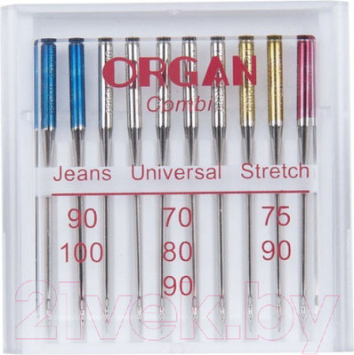 Набор игл для бытовой швейной машины Organ 10/Combi (универсальные)