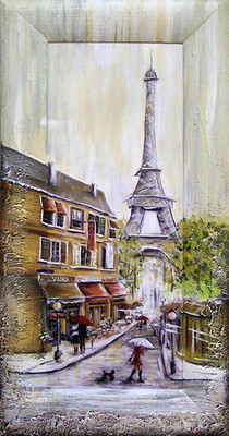 Картина Декарт Улица Парижа 8Л0311 (в раме)