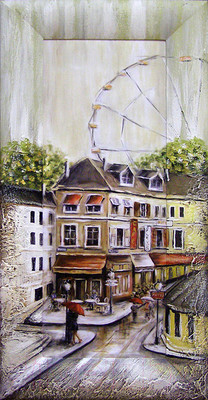 Картина Декарт Улица в Париже 8Л0312 (в раме)