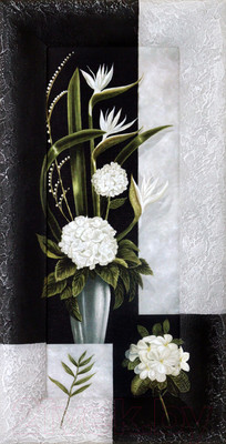 Картина Декарт Белые цветы-2 8Л0095 (в раме)