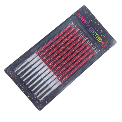 Набор свечей для торта S.G. Home Витые с подставкой SG-CC-10S (10шт, красный)