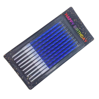 Набор свечей для торта S.G. Home Витые с подставкой SG-CC-10S (10шт, синий)