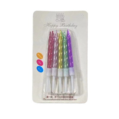 Набор свечей для торта S.G. Home Витые с подставкой SG-CC-10С (10шт, разноцветный)