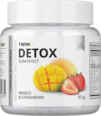 Комплексная пищевая добавка 1WIN Detox Slim Effect с экстрактом грейпфрутовой косточки (80г, манго/клубника)