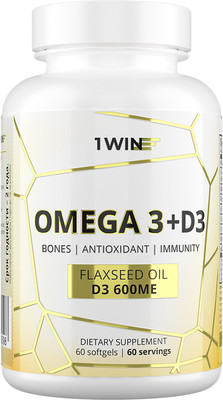 Жирные кислоты 1WIN Omega-3 с витамин Д3 (60 капсул)