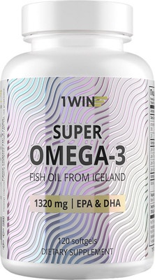 Жирные кислоты 1WIN Omega-3 высокой концентрации (120 капсул)