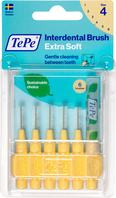 Ершики межзубные TePe Extra Soft №4 с особо мягкой щетиной (6шт)
