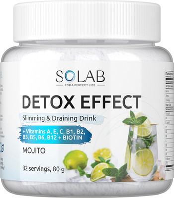 Пищевая добавка SOLAB Детокс и Лимонник Detox Slim Effect (32 порции, мохито)