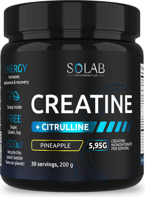 Комплексные аминокислоты SOLAB Креатин с L-цитруллином (200г, ананас)