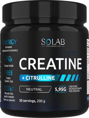 Комплексные аминокислоты SOLAB Креатин с L-цитруллином (200г, нейтральный)