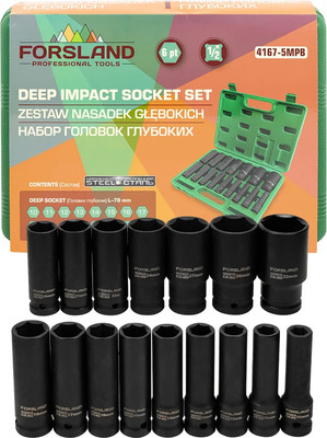 Набор головок слесарных Forsland 4167-5MPB (65459)