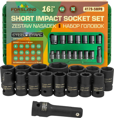 Набор головок слесарных Forsland 4179-5MPB (65463)