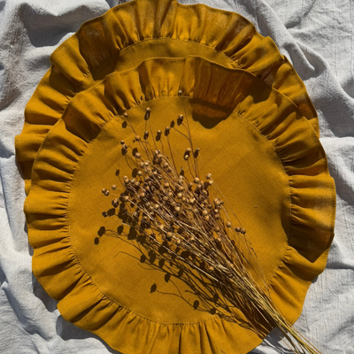 Сервировочная салфетка ОМурМебель 40см (2шт, горчичный)