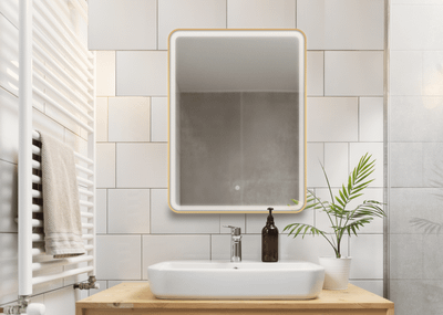 Зеркало Дабл-Ю Бангкок Gold 60x80 / BAN60X80GO (с подсветкой, антизапотевание)