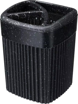 Стакан для зубной щетки и пасты Бытпласт Velvet / 433239550 (черный гранит)