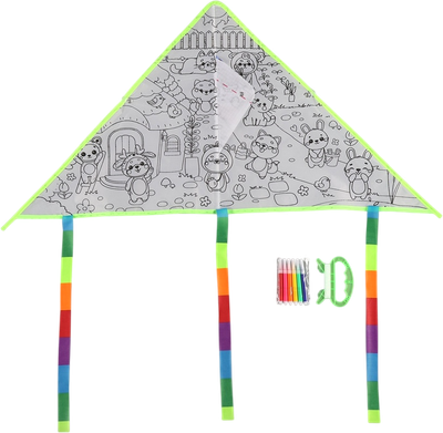 Воздушный змей Funny Toys Змей-раскраска. Зверятки / 10782464