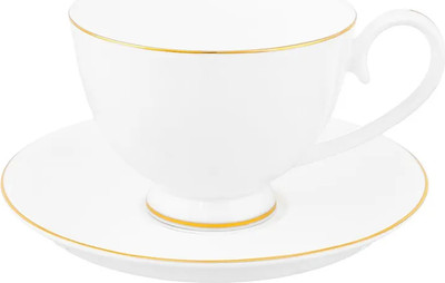 Набор для чая/кофе Elan Gallery Белая с золотом / 420761 (New Bone China)