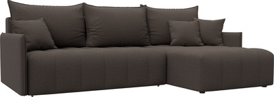 Диван угловой Лига Диванов Лига-054 НПБ угол универсальный / 129023 (рогожка Амур 05 коричневый)