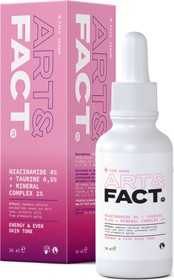Сыворотка для лица Art&Fact Энергет. утренняя Niacinamide 4%+Taurine 0.5%+Mineral Complex 1%