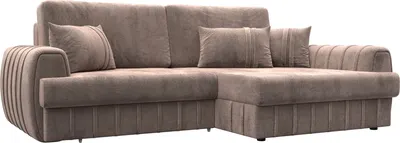Диван угловой Лига Диванов Лига-057 НПБ угол правый / 129275 (велюр Tower 05 бежевый)