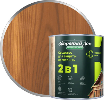 Защитно-декоративный состав Здоровый дом 2в1 Орех (800мл)