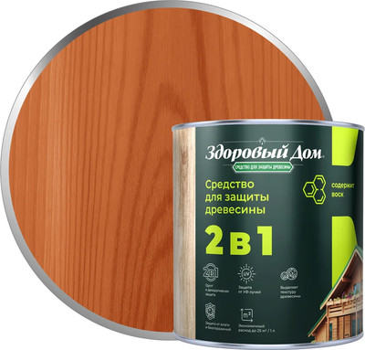 Защитно-декоративный состав Здоровый дом 2в1 Махагон (800мл)