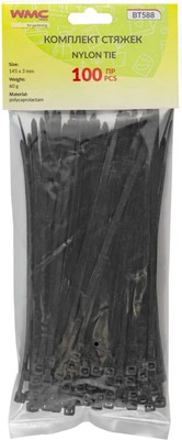 Набор стяжек для кабеля WMC Tools WMC-BT588 (56238), (100шт)