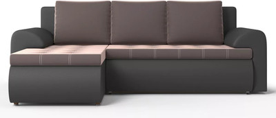 Диван угловой Stolline Ванкувер 08 левый (экокожа черная/велюр коричневый)