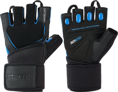 Перчатки для фитнеса Starfit WG-201 (L, черный/синий)