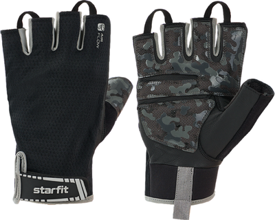 Перчатки для фитнеса Starfit WG-203 (S, черный/серый)