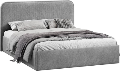 Каркас кровати ТриЯ Тиффани Тип 1 c ПМ 160x200 (микровелюр Wellmart Silver)