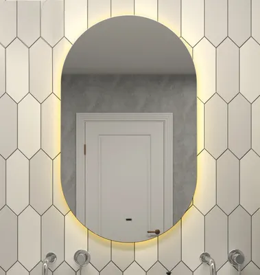 Зеркало Континент Fleur LED 50х100 (ореольная холодная подсветка, с бесконтактным сенсором)