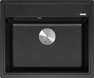 Мойка кухонная ZORG С сифоном Rock 60 Premium (черный металлик)