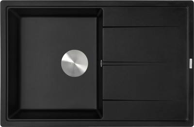 Мойка кухонная ZORG С сифоном Rock 78 Premium (черный металлик)