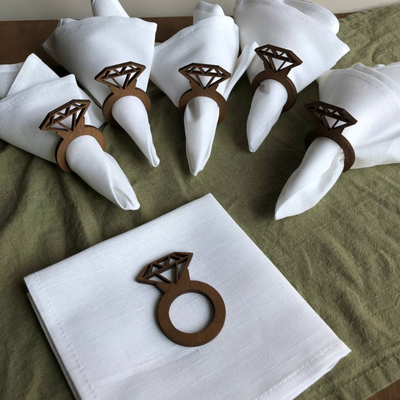 Сервировочная салфетка ОМурМебель с держателем Кольцо (6шт, белый)