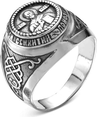 Кольцо Wolves с Николаем Чудотворцем Серебрение 1589 (р.23.5)