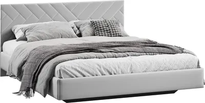 Двуспальная кровать ТриЯ Кевия Тип 1 160x200 (велюр Confetti Silver)