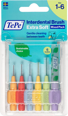 Ершики межзубные TePe Mixed Extra Soft с особо мягкой щетиной (6шт)