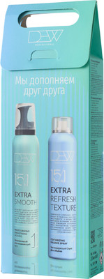 Набор косметики для волос Dew Professional Текстурирующий спрей для объема+Увлажняющий разглаживающий мусс (2x200мл)